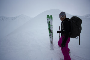 Majka with the whiteout en route, Photo by Peter Doucette