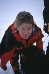 Majka Burhardt Ice Climbing, 1996 season, age 20. Ready for a season switch?